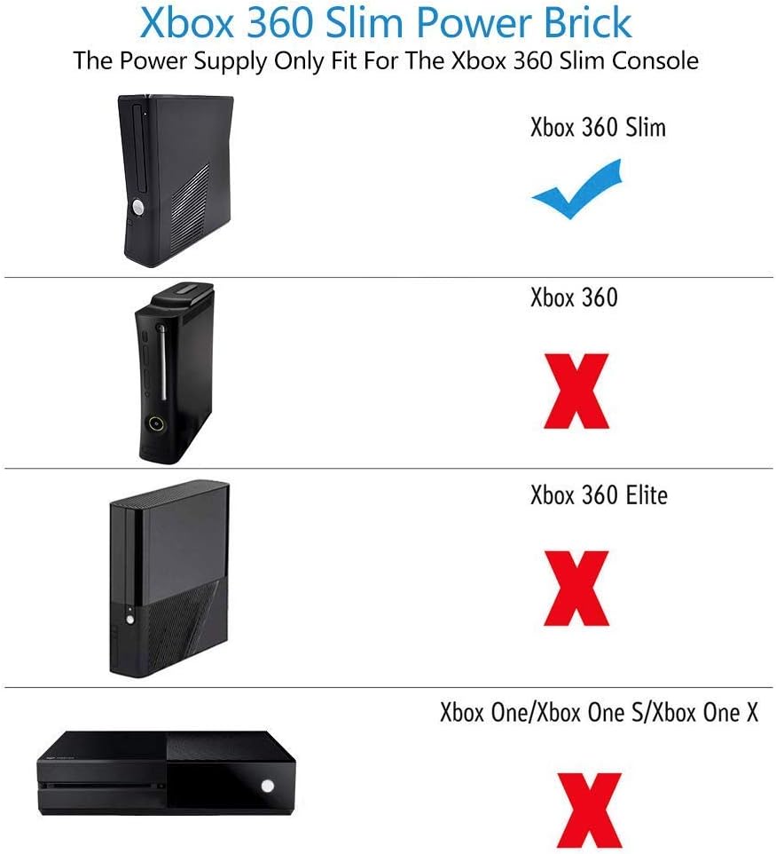 Xbox 360 Slim AC Adapter Power Supply with Cord U38126