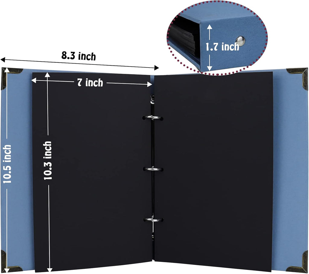 Vienrose DIY Scrapbook Photo Album Kit with Pens Tapes and Stickers, 60 Pages, Skyblue D57570