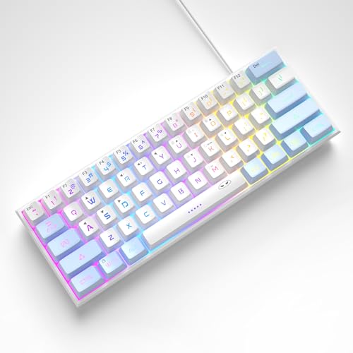 MageGee Mini 60% Gaming Keyboard, RGB Backlit 61 Key Ultra-Compact Keyboard, TS91 Ergonomic Waterproof Mechanical Feeling Office Computer Keyboard for PC, MAC, PS4, Xbox ONE Gamer(Black)