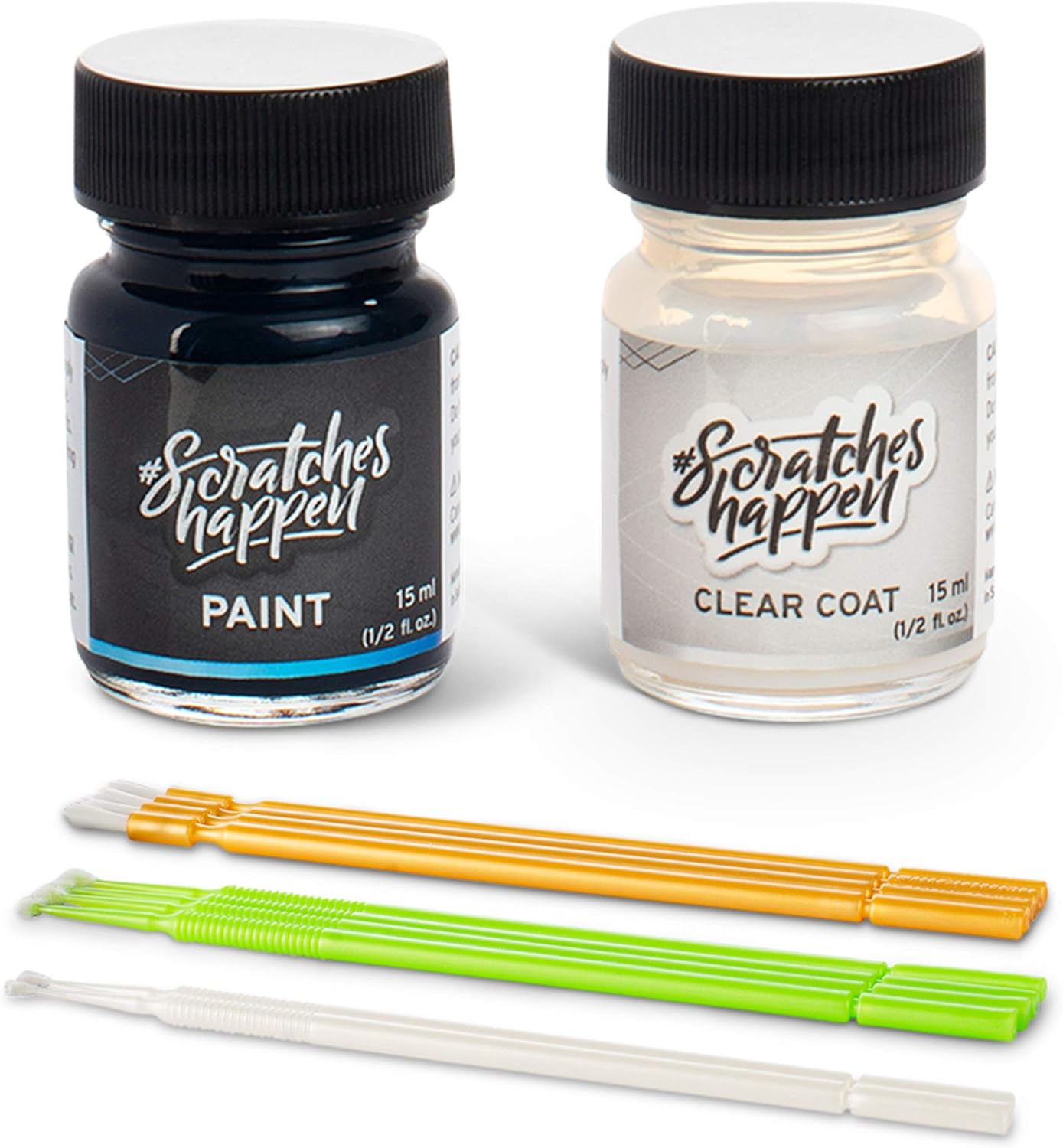 ScratchesHappen Exact-Match Touch Up Paint Kit Compatible with Porsche Black (041/A1) - Bottle, Essential