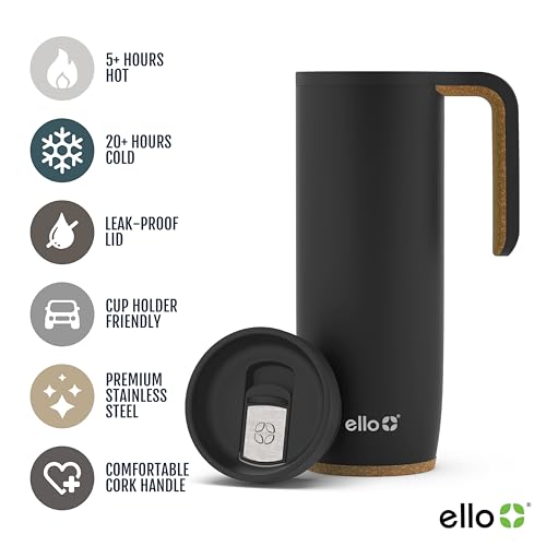 Ello Magnet 18oz Vacuum Insulated Stainless Steel Travel Mug with Leak-Proof Lid R23606