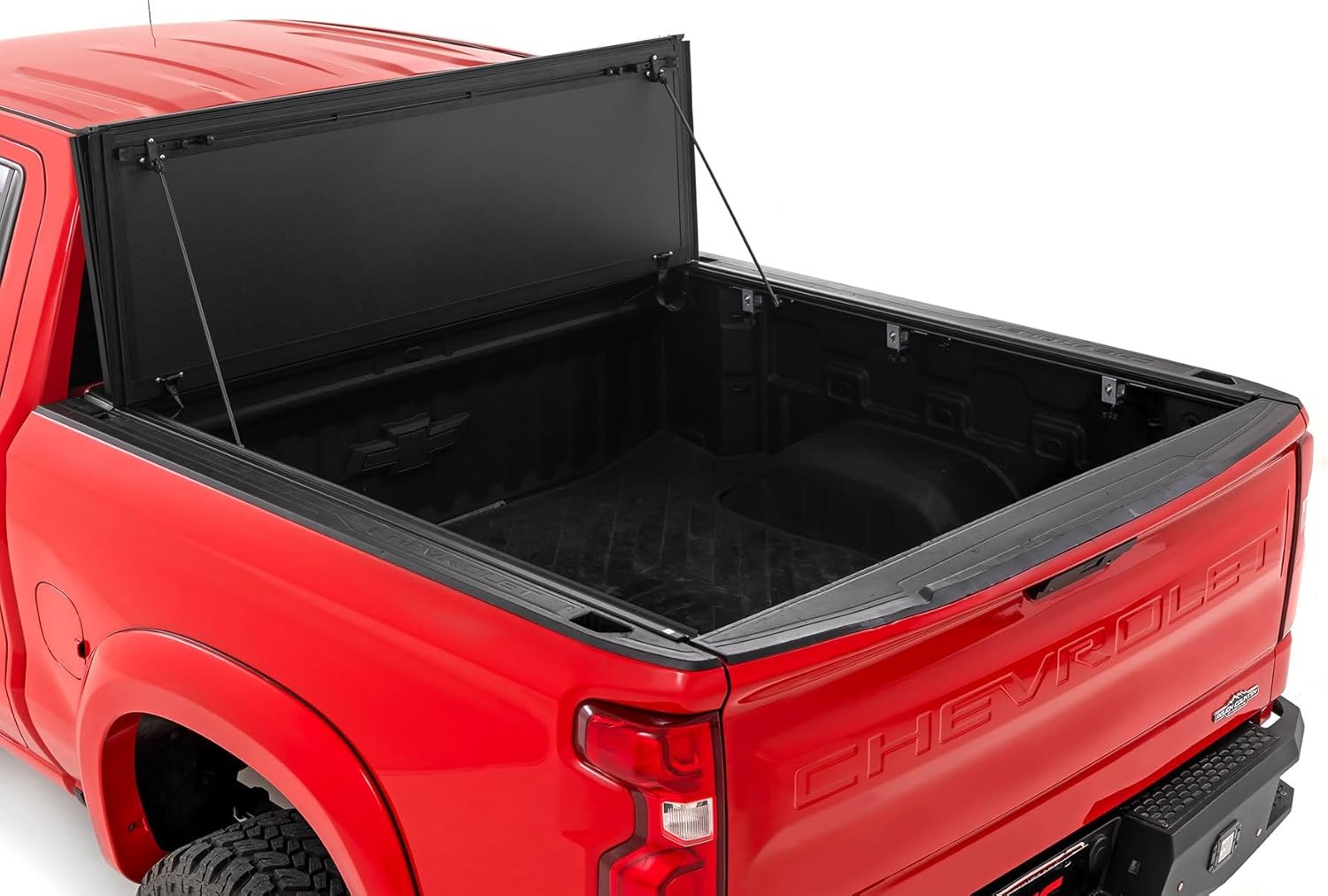 Rough Country Hard Tri Fold Truck Bed Cover for Chevy Silverado 1500 / GMC Sierra 1500 (2019-2024) Y49826