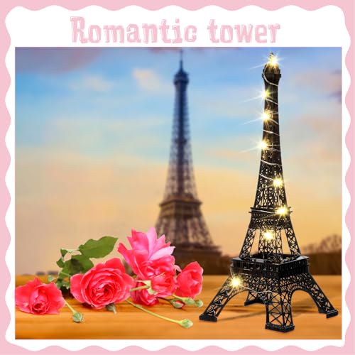 Eiffel Tower Statue Decor 15 Inch 10 Inch Metal Collectible Figurine Paris Cake Topper Black U212