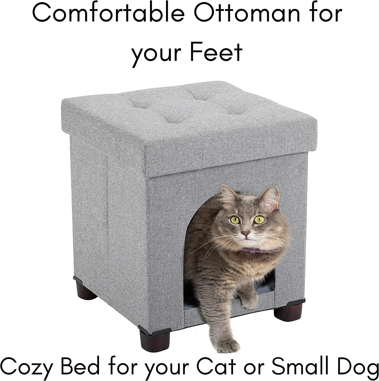 Pet House Bench Ottoman Cat Dog Furniture Bed Cozy Condo Cave A893403