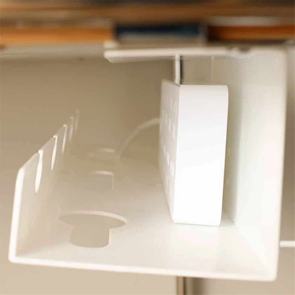Under Desk Cable Management Tray with Clamp, White M1354