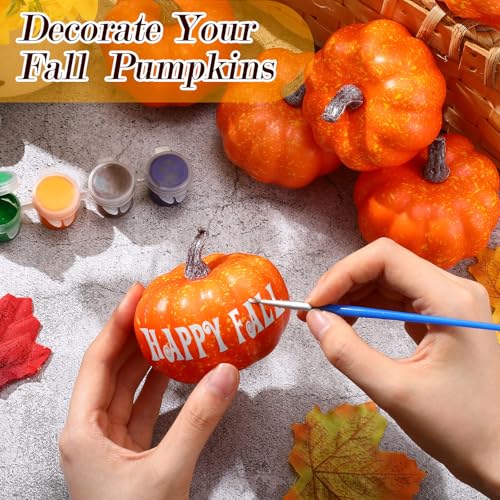 Liliful 50 Pcs 3.15 Inch Artificial Foam Pumpkins for Fall Halloween Decor D78141