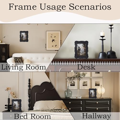 Antique Picture Frames 8x10 Vintage Victorian Ornate with Glass, Black S55546