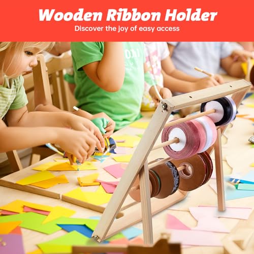 2PCS Wooden Ribbon Storage Racks for Gift Wrapping and Crafts Q5812