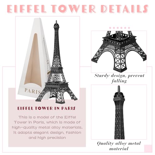 Eiffel Tower Statue Decor 15 Inch 10 Inch Metal Collectible Figurine Paris Cake Topper Black U212