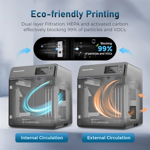 Flashforge Adventurer 5M 3D Printer, High-Speed with Auto Leveling and PEI Plate N47582