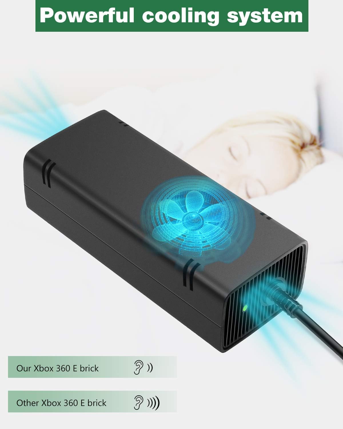 Xbox 360 E Power Supply Brick with AC Adapter Cord E447