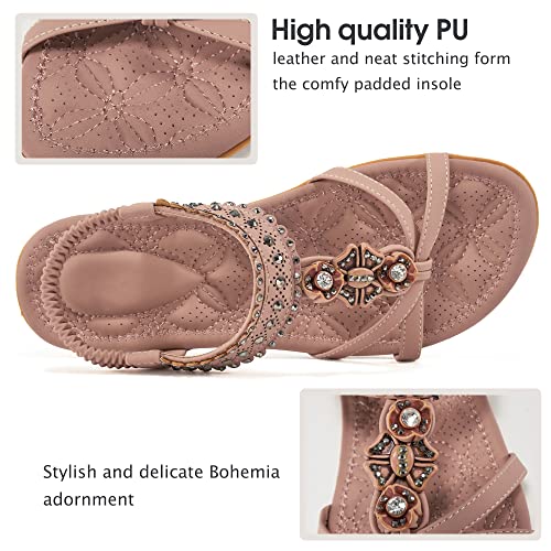 Alicegana Women's Sandals Non-Slip Casual Summer Beach Flats Q323621