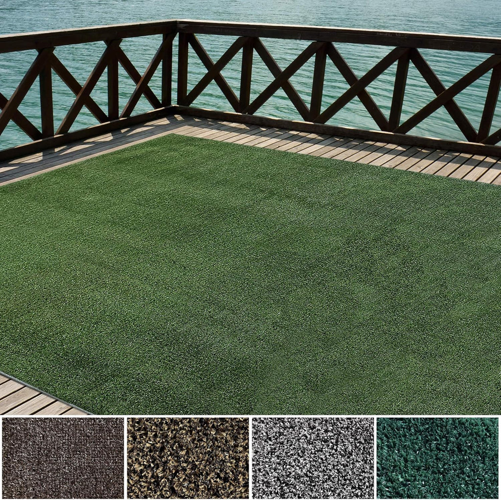 iCustomRug Indoor/Outdoor Turf Carpet & Rugs, Sythentic Grass in Lawn Green 4'X20' Low Pile Artificial Grass with Bound Pre-Finished Edges - Available in Many Custom Sizes and Widths