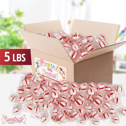 Soft Peppermint Candy Mints, 5lb Bulk Individually Wrapped N686815