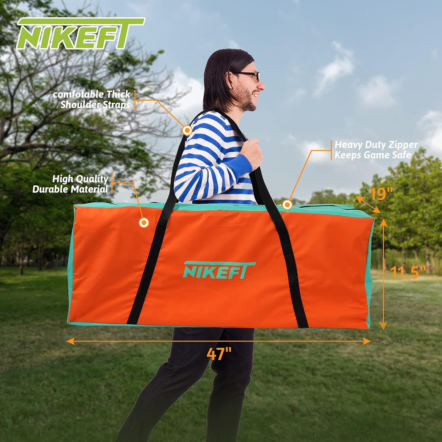Jumbo Connect in-a-Row Game Set with Carry Bag, 48" Giant Plastic Game for Adults & Kids F261206