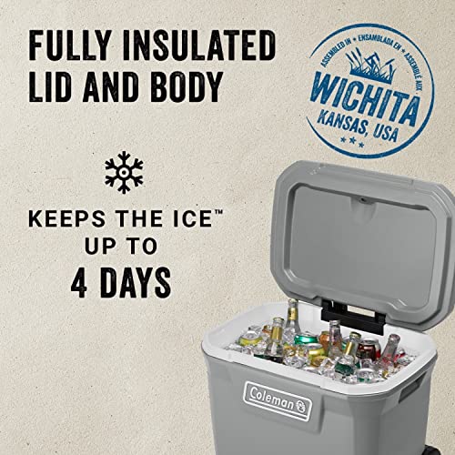 Coleman 316 Series Insulated Portable Cooler with Heavy Duty Wheels, 100+ Can Capacity M5429