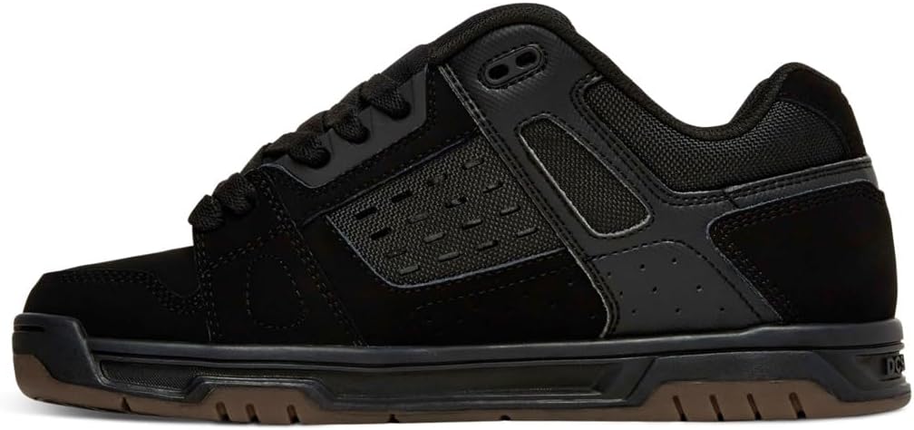 DC Men's Stag Low Top Skate Shoe, Black/Gum, 11 D US W219777