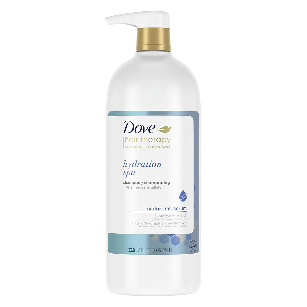 Dove Shampoo Hydration Spa for Dry Hair Hair Shampoo with Hyaluronic Serum 33.8 oz