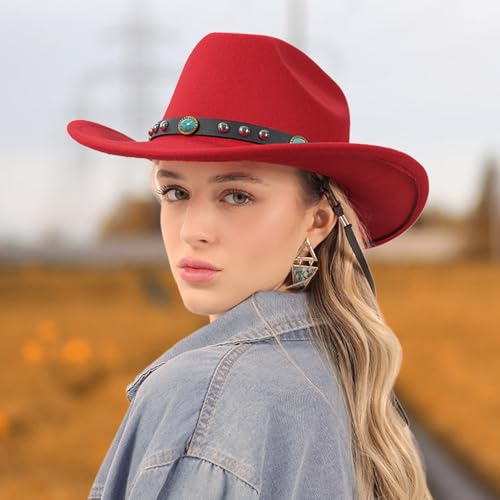 Women's Suede Western Cowgirl Hat with Wide Brim S6037