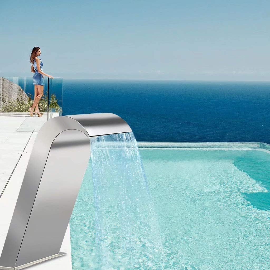 Stainless Steel Waterfall Fountain for Inground Pools C57454