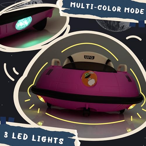 12V Toddler Bumper Car with Remote Control, Horn & Lights, Pink F61034