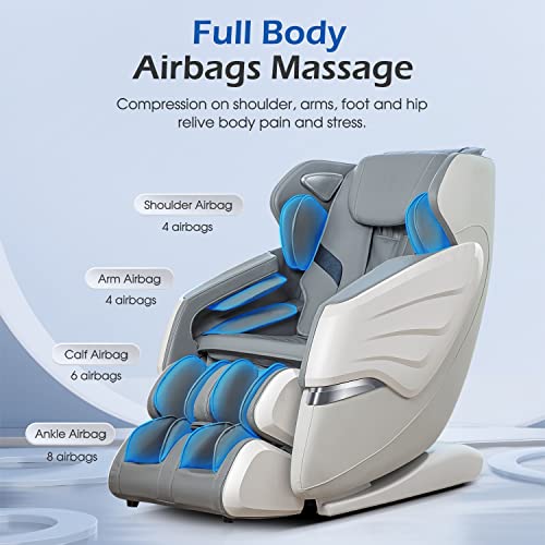 Real Relax 4D Massage Chair Full Body Zero Gravity Recliner with Bluetooth K16777
