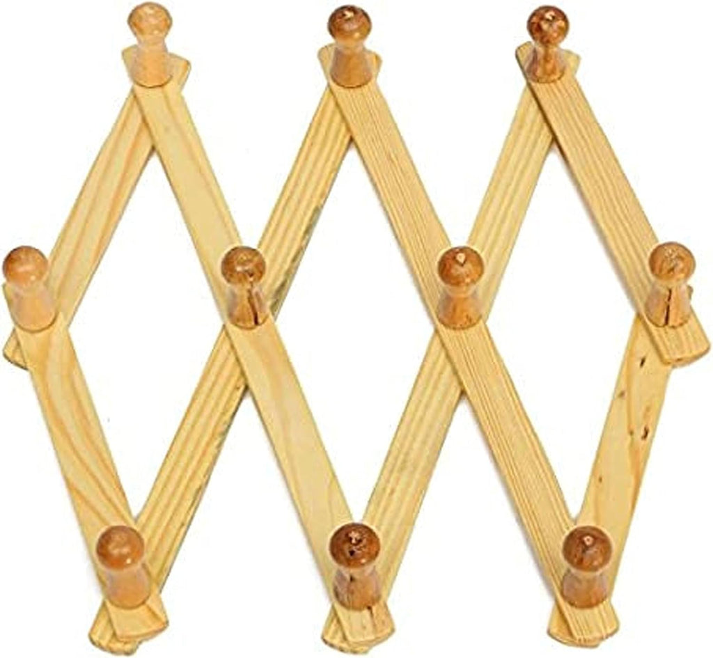 Wooden Expandable Hanger Accordion Coat Rack Wall Mounted V91132
