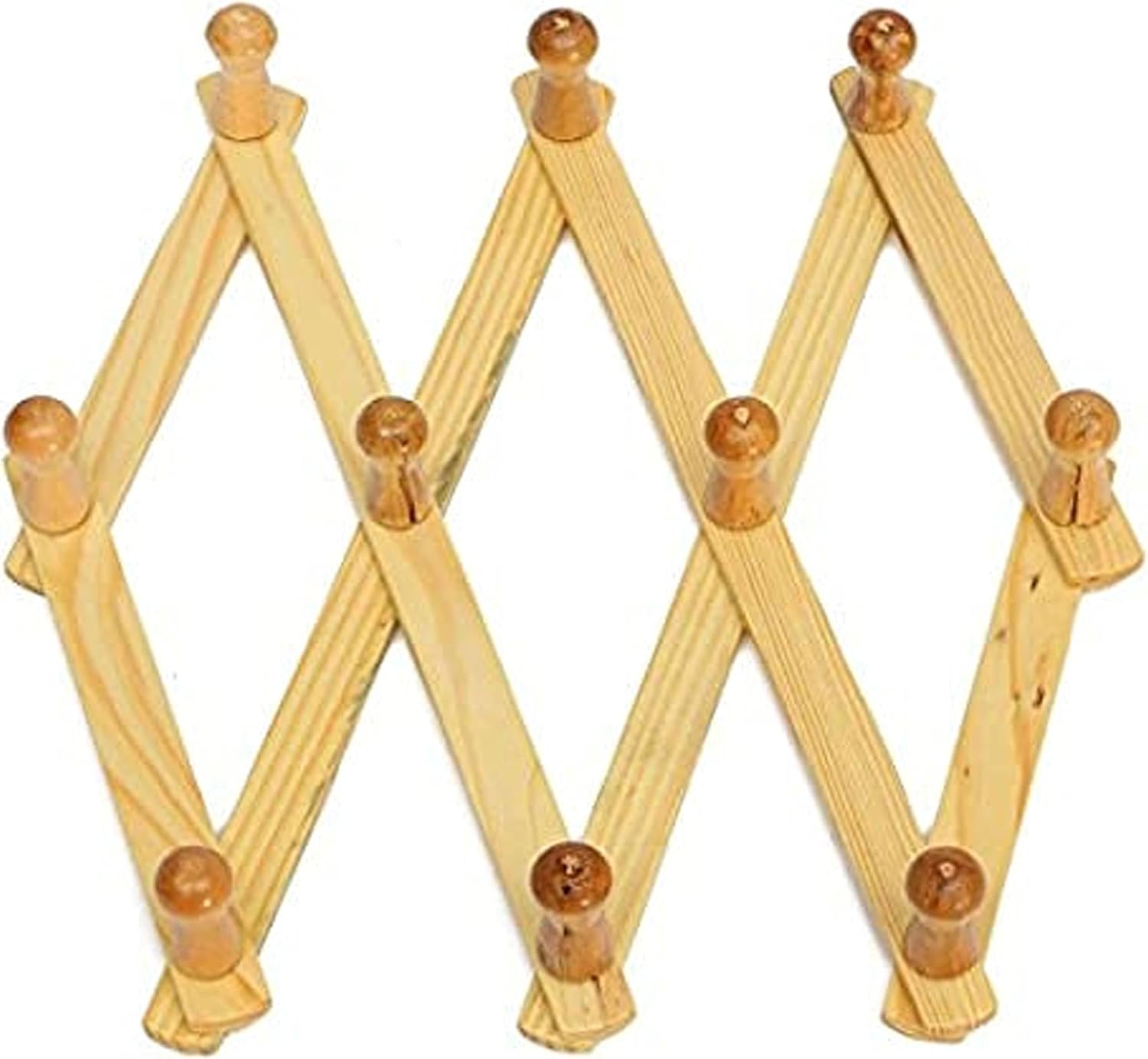 Wooden Expandable Hanger Accordion Coat Rack Wall Mounted V91132