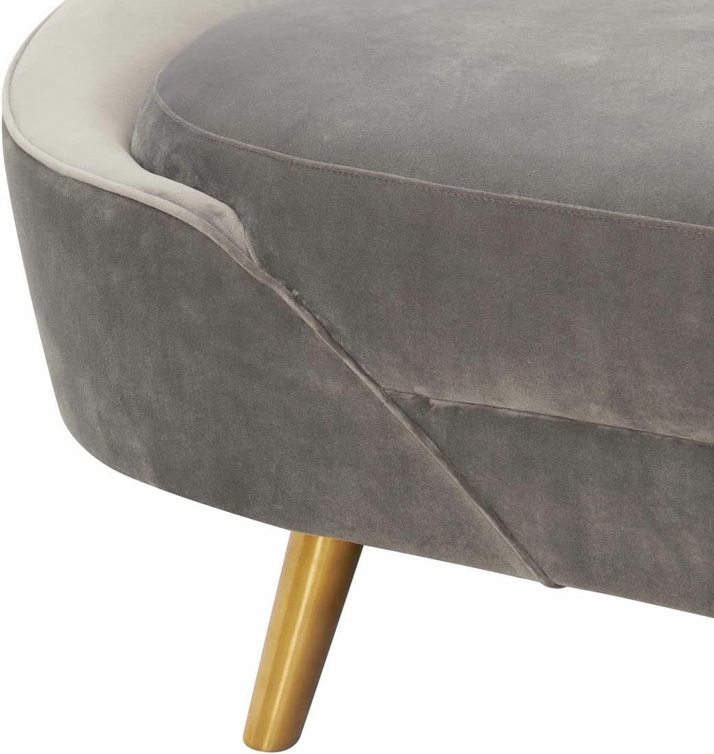 TOV Furniture Cleopatra Velvet Upholstered Sofa Gray/Gold L4526