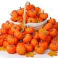 Liliful 50 Pcs 3.15 Inch Artificial Foam Pumpkins for Fall Halloween Decor D78141