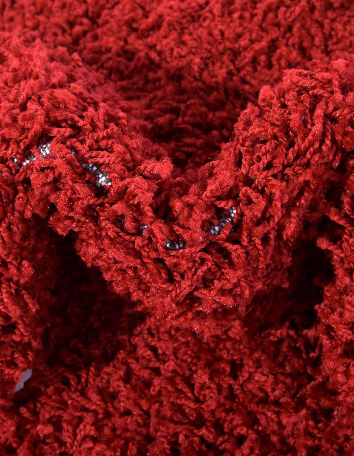 Rugs.com Über Cozy Solid Shag Rug 8' x 11' Cherry Red J691
