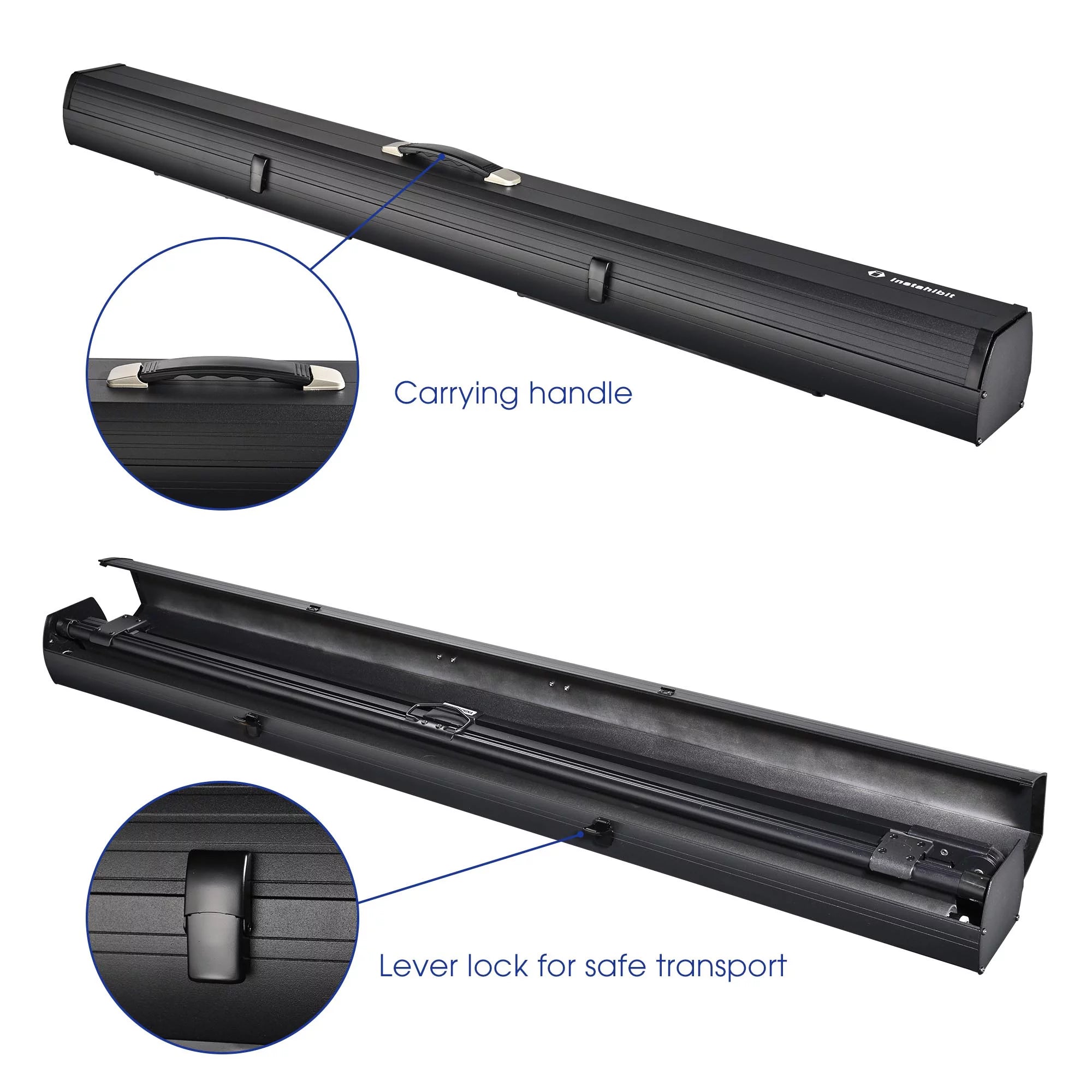 InstaHibit 60" Portable Floor Projector Screen with Aluminum Case Z1271