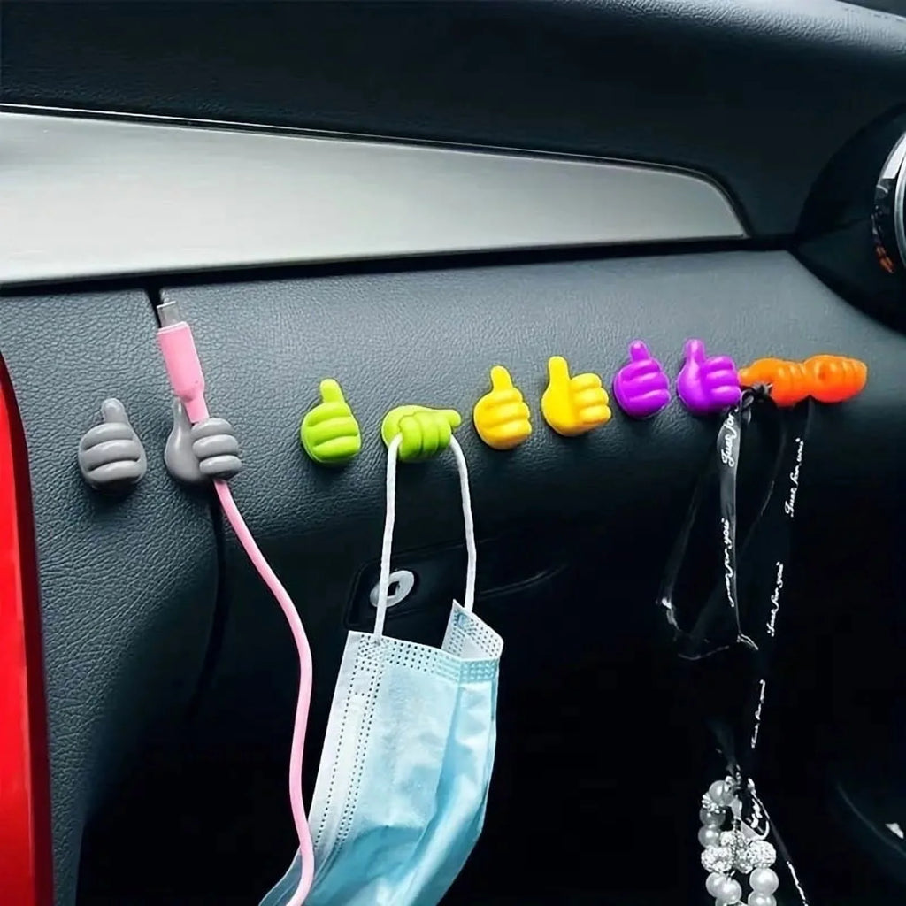 10Pcs Silicone Thumb Wall Hook Adhesive Cable Clip Key Hanger J3910