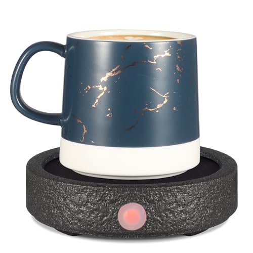 Coffee Mug Warmer for Office Desk Use, Electric Candle Warmer with Auto Shut Off, for Heating Coffee, Beverage, Milk, Tea, Hot Chocolate and Scented Candle(Black)…