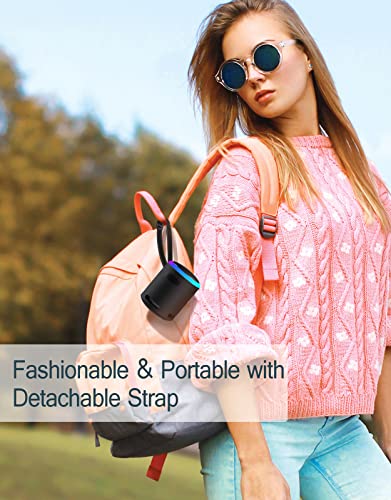 LENRUE Portable Bluetooth Speaker, Waterproof Wireless, Metal Small Speaker, Black D895
