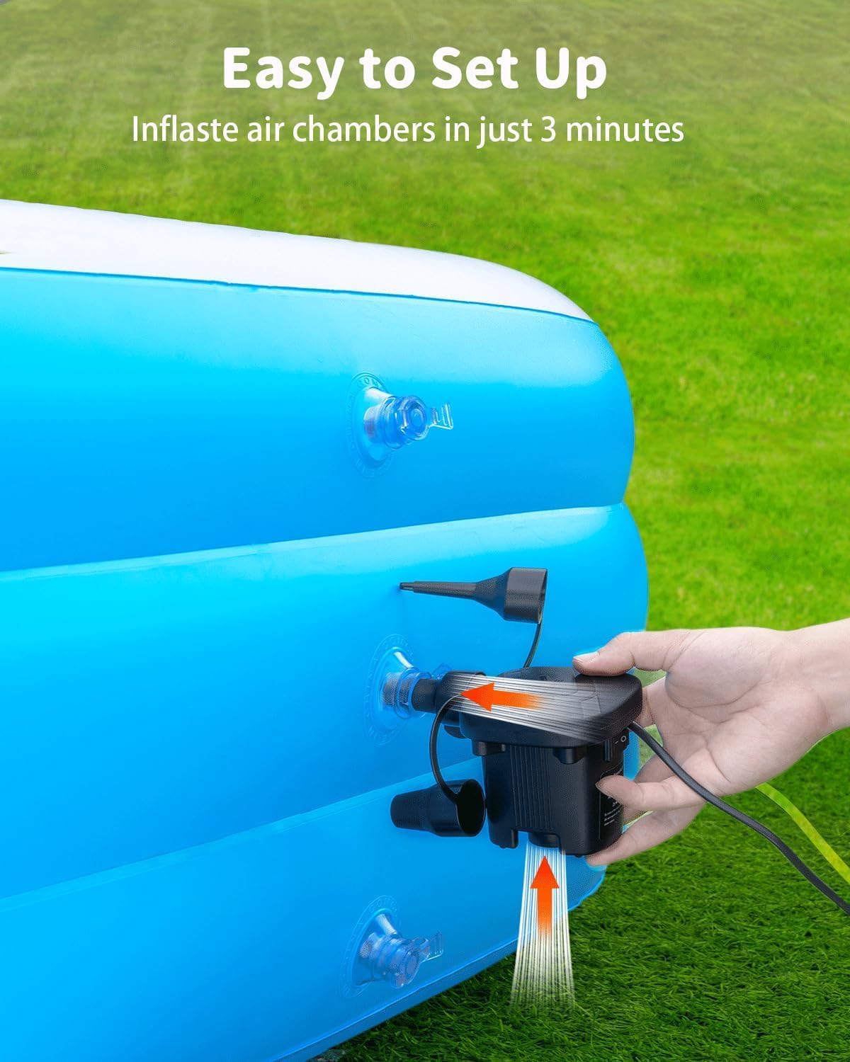Extra Large Inflatable Pool for Adults, Family Blow Up Swimming Pool for Backyard R138