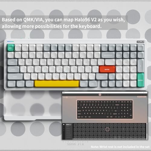 nuphy Halo96 V2 Wireless Mechanical Keyboard, 96% Hot Swappable, RGB Backlit, Bluetooth/USB-C/2.4GHz, Black L862261