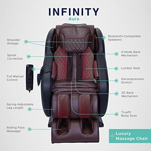 Infinity Aura Full Body Zero Gravity Massage Chair with Lumbar Heat, Black K28893