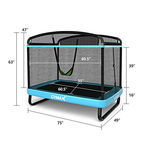 GYMAX 6FT Toddler Trampoline with Swing & Safety Net, Indoor/Outdoor C259094