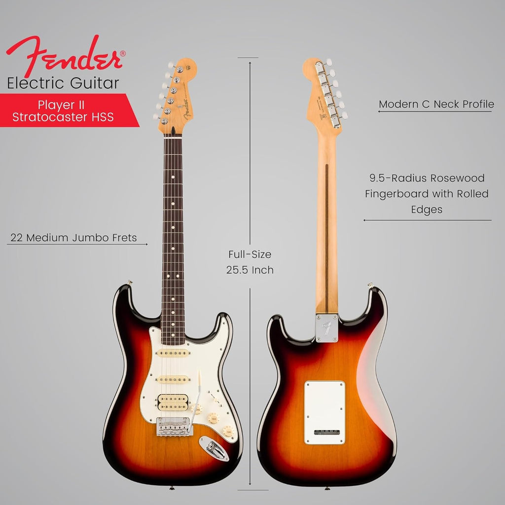 Fender Player II Stratocaster HSS Rosewood Fingerboard 3-Color Sunburst V341914