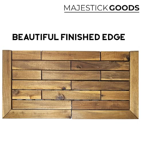 Acacia Hardwood Interlocking Deck Tile Edge - Straight 8 Pack J4844