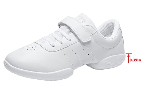 Cheer Shoes Girls White Cheerleading Dance Shoes Youth Athletic Training Sneakers T400
