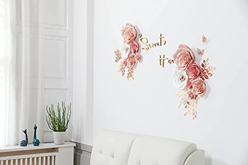 Paper Flowers Wall Decorations, Large 3D Artificial Flowers for Nursery, Wedding, Party Backdrop V6866