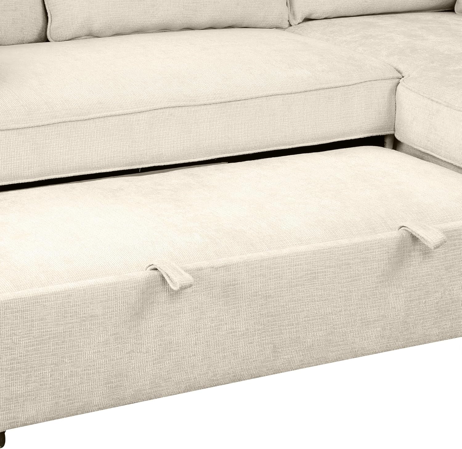FANYE L-Shape Reversible Sleeper Sectional Couch with Storage and USB Ports R934