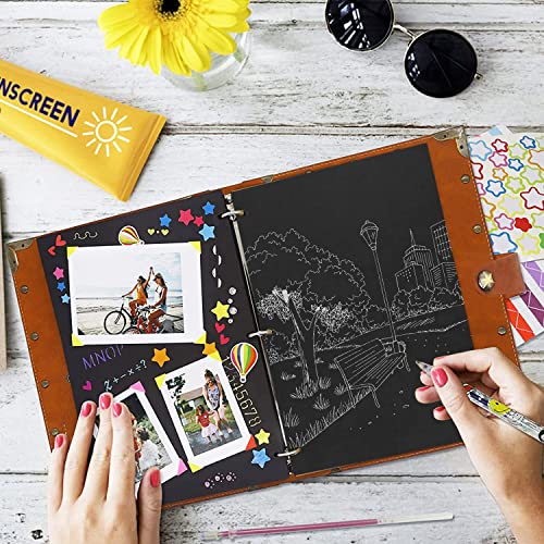 ZEEYUAN Leather Scrapbook Album 10.8"x8.6" Refillable 60 Pages S5612