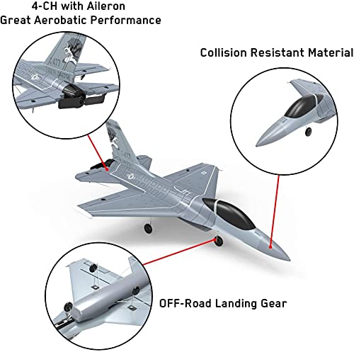 VOLANTEXRC 4CH RC Airplane F-16 Fighting Falcon Ready to Fly with Xpilot Stabilizer C4428