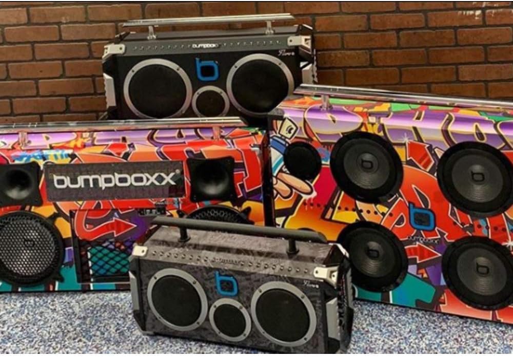 Bumpboxx Flare8 Bluetooth Portable Boombox Speaker with Wireless Microphone A91435