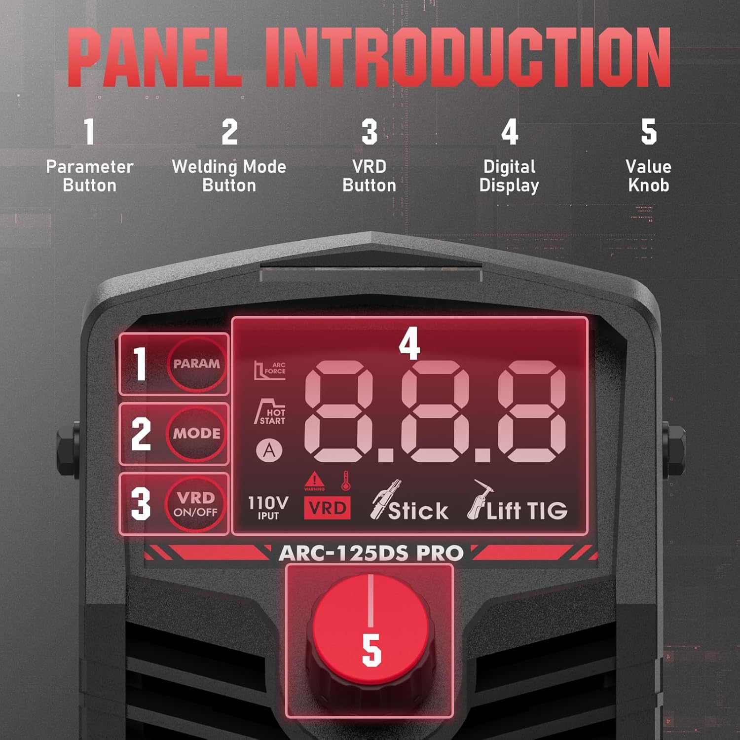 YESWELDER 125Amp Portable ARC Welder with LED Display F293