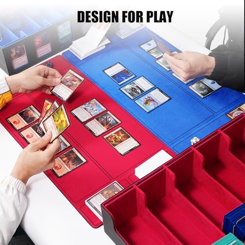 Trading Card Storage Box with Commander Display, 5-Row Deck Case, Black Purple B7043