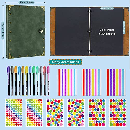 ZEEYUAN Leather Scrapbook Album 10.8"x8.6" Refillable 60 Pages S5612